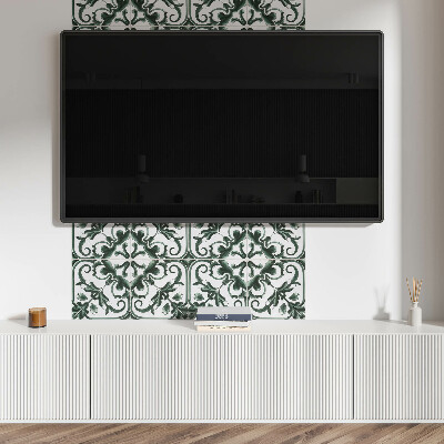 Obdélníkový nástěnný panel Roślinne kwadraty w stylu geometrycznym