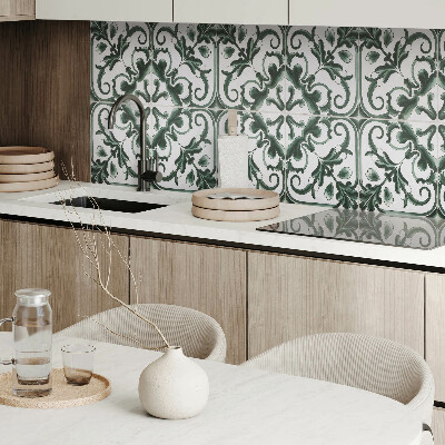Obdélníkový nástěnný panel Roślinne kwadraty w stylu geometrycznym