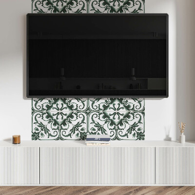 Obdélníkový nástěnný panel Roślinne kwadraty w stylu geometrycznym