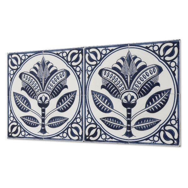 Obdélníkový obkladový panel Kwiatowy motyw w stylu ceramicznym
