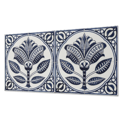 Obdélníkový obkladový panel Kwiatowy motyw w stylu ceramicznym