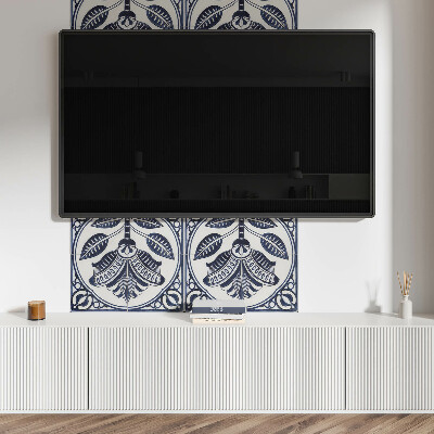 Obdélníkový obkladový panel Kwiatowy motyw w stylu ceramicznym