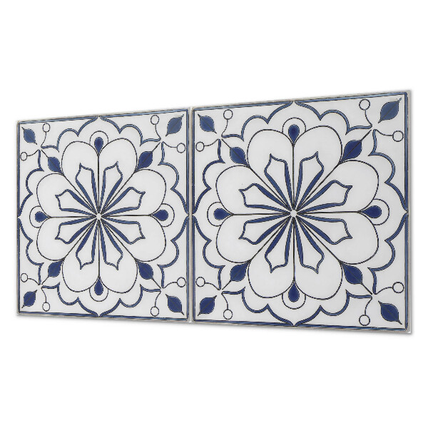 Obdélníkový nástěnný panel Kwiatowy motyw w stylu ceramicznym