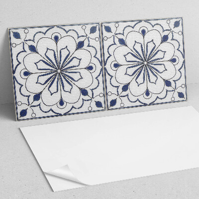 Obdélníkový nástěnný panel Kwiatowy motyw w stylu ceramicznym