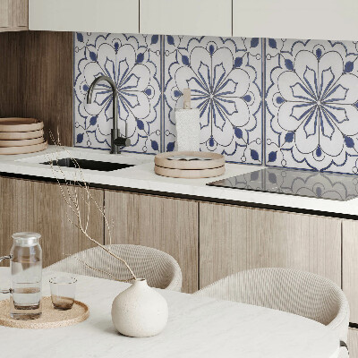 Obdélníkový nástěnný panel Kwiatowy motyw w stylu ceramicznym