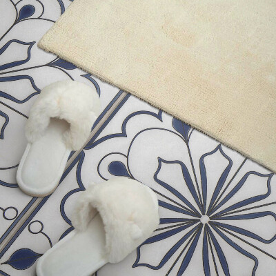 Obdélníkový nástěnný panel Kwiatowy motyw w stylu ceramicznym