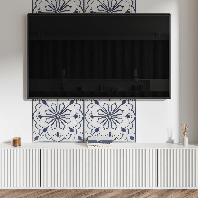 Obdélníkový nástěnný panel Kwiatowy motyw w stylu ceramicznym