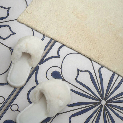 Obdélníkový nástěnný panel Kwiatowy motyw w stylu ceramicznym