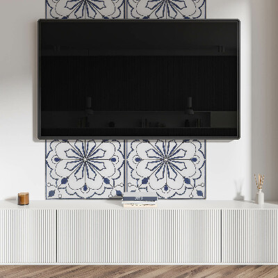 Obdélníkový nástěnný panel Kwiatowy motyw w stylu ceramicznym