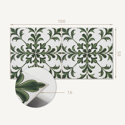 Obdélníkový panel na zeď Roślinny wzór na ceramice