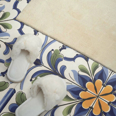 Obdélníkový nástěnný panel Kwiatowy motyw w ceramicznym stylu