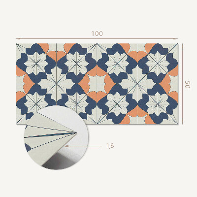 Obdélníkový obkladový panel Kwiatowy motyw geometryczny