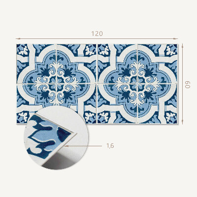 Obdélníkový nástěnný panel Kaflowe ornamenty w stylu klasycznym