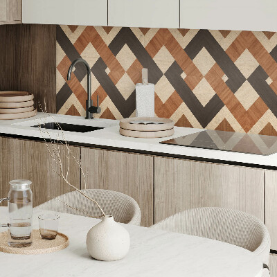 Obdélníkový panel na zeď Geometryczny motyw drewniany