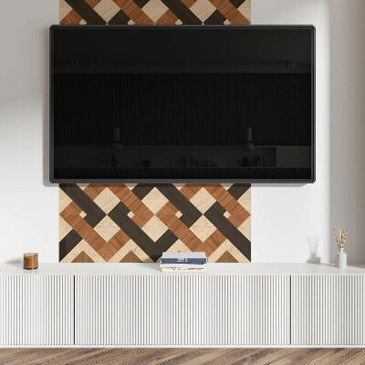 Obdélníkový panel na zeď Geometryczny motyw drewniany