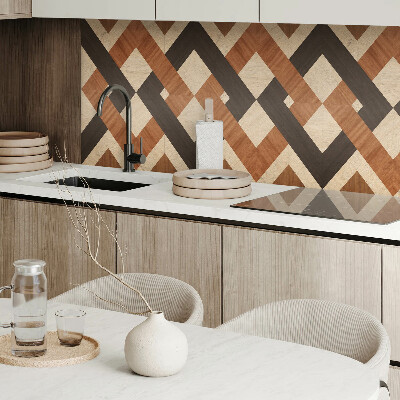 Obdélníkový panel na zeď Geometryczny motyw drewniany
