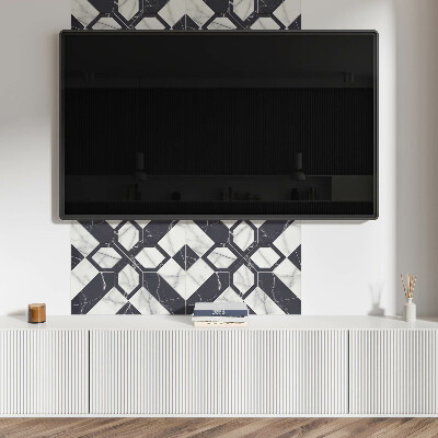 Obdélníkový nástěnný panel Wzór marmurowy w geometrycznych kształtach