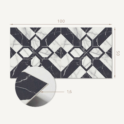 Obdélníkový nástěnný panel Wzór marmurowy w geometrycznych kształtach
