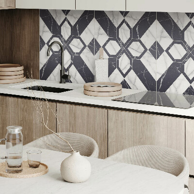 Obdélníkový nástěnný panel Wzór marmurowy w geometrycznych kształtach