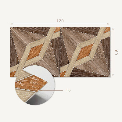 Obdélníkový nástěnný panel Wzór geometryczny z naturalnego drewna