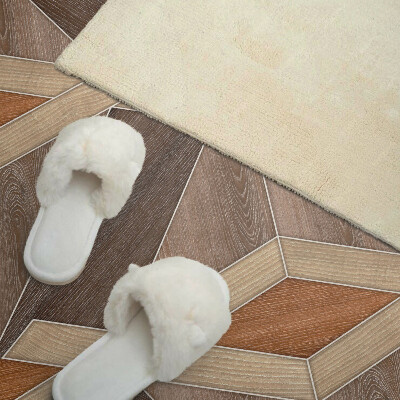 Obdélníkový nástěnný panel Wzór geometryczny z naturalnego drewna