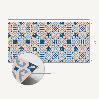 Obdélníkový nástěnný panel Ornament motywy na kaflach
