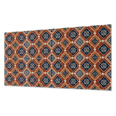 Obdélníkový nástěnný panel Geometria w odcieniach brązu i bieli