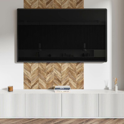 Čtvercový nástěnný panel Dřevěný vzor rybí kosti