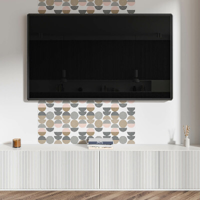 Čtvercový nástěnný panel Vzor s kruhy a půlkruhy v moderním stylu