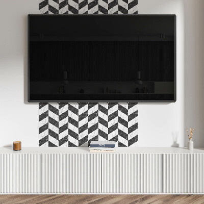 Čtvercový nástěnný panel Vzor rybí kosti v mramorovém designu