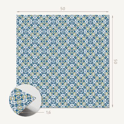 Čtvercový obkladový panel Geometrické s květinovým vzorem