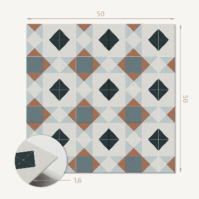 Čtvercový nástěnný panel Geometrie v dlaždicovém stylu