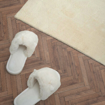 Čtvercový nástěnný panel Styl rybí kosti se dřevem