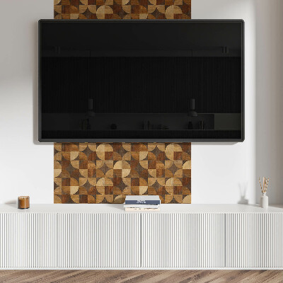 Čtvercový panel na zeď Dřevěný motiv v geometrickém stylu