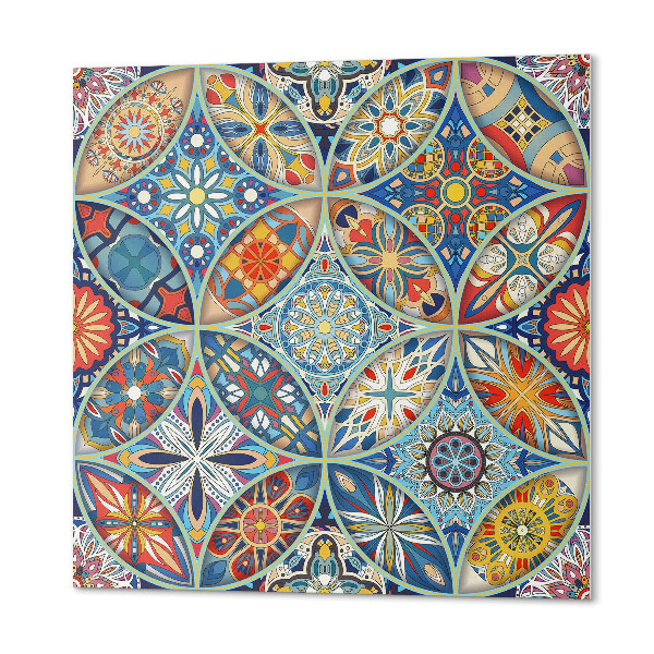 Čtvercový nástěnný panel Mozaiková geometrie v symetrii