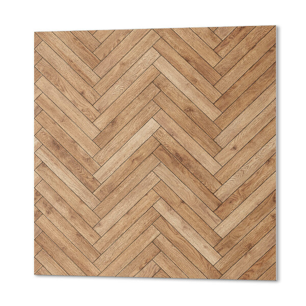 Čtvercový panel na zeď Vzor rybí kosti s efektem prkna