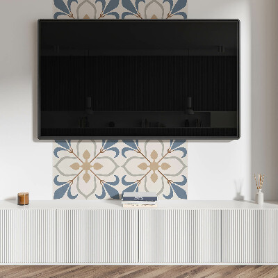 Čtvercový nástěnný panel Listový květinový design