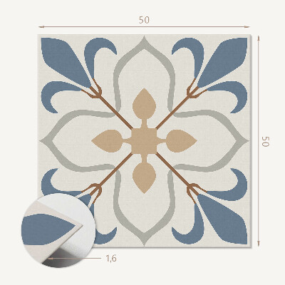 Čtvercový nástěnný panel Listový květinový design