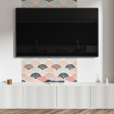 Čtvercový nástěnný panel Vlny s přízvukem vějíře