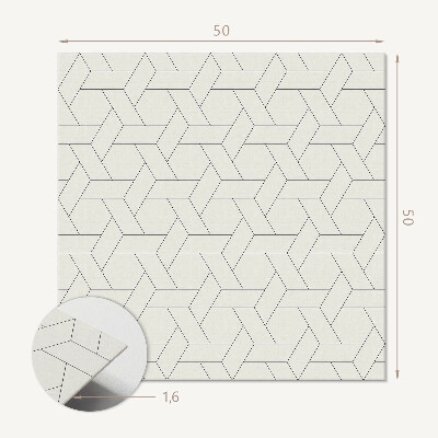 Čtvercový panel na zeď Geometrie v šestiúhelníkovém stylu