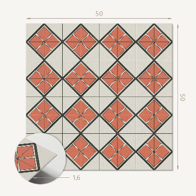 Čtvercový obkladový panel Stylový geometrický kosočtvercový motiv