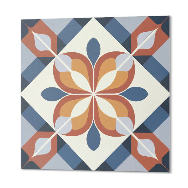 Čtvercový nástěnný panel Stylový geometrický květinový vzor