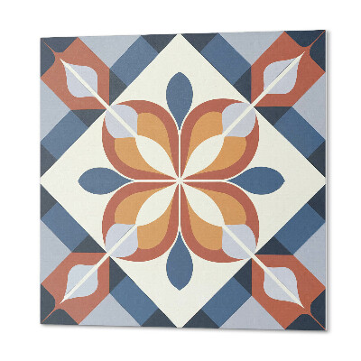 Čtvercový nástěnný panel Stylový geometrický květinový vzor