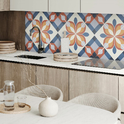 Čtvercový nástěnný panel Stylový geometrický květinový vzor