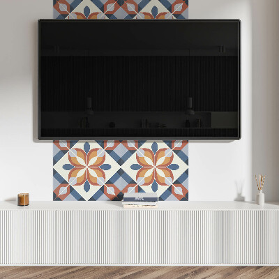 Čtvercový nástěnný panel Stylový geometrický květinový vzor