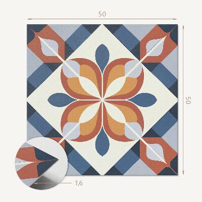 Čtvercový nástěnný panel Stylový geometrický květinový vzor