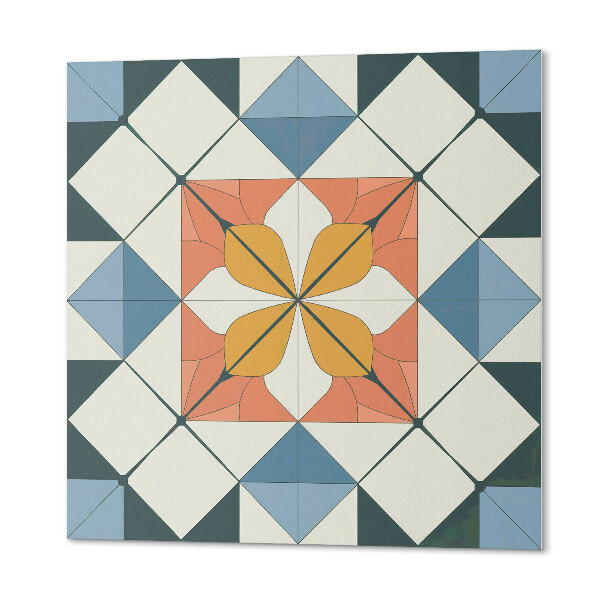 Čtvercový panel na zeď Geometrie v květinové verzi