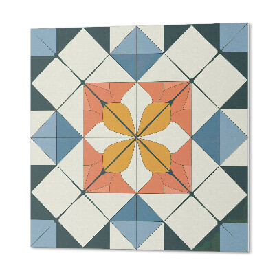 Čtvercový panel na zeď Geometrie v květinové verzi