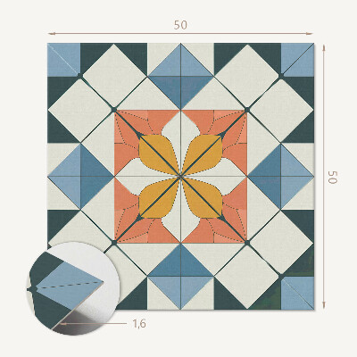 Čtvercový panel na zeď Geometrie v květinové verzi