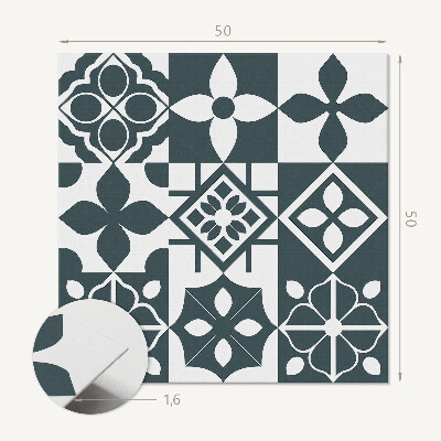 Čtvercový obkladový panel Geometrické tvary na dlaždicích
